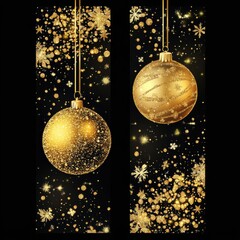 Christmas and new year gold glitter luxury card set By Cienpies Design File Type AI/EPS and JPEG 