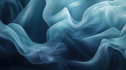 Obraz premium Abstract Blue Fabric Waves Flowing Design