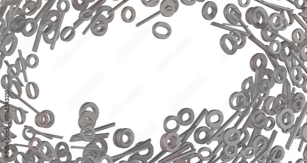 Poster 3d Sales icons floating in the air 3D rendering