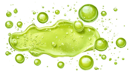 Green bubbles, transparent background