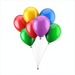 Naklejka premium realistic colorful balloons isolated on white background
