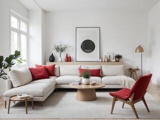 Serene living room, Modern living room design contemporary home interior decor bright environment...