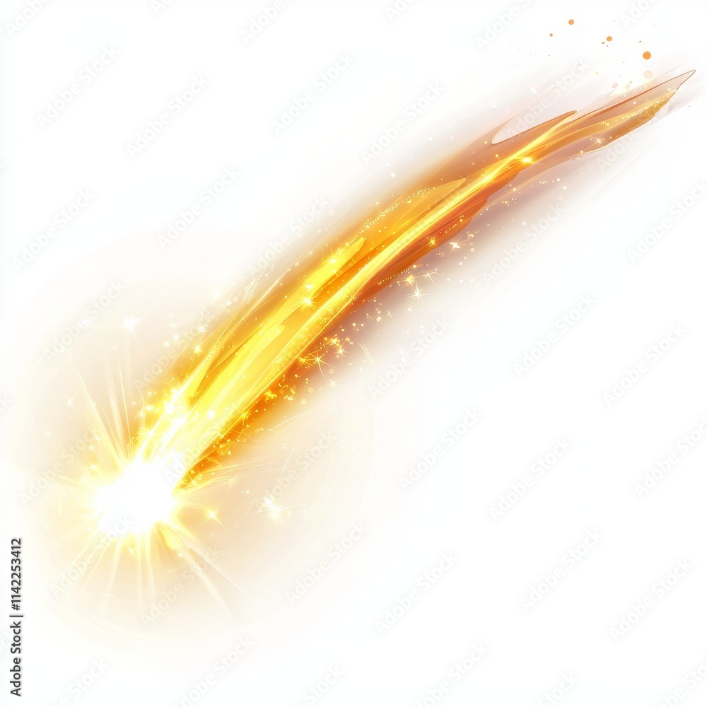 Poster golden sparks create a unique light effect, with gold sparkles on a transparent background.