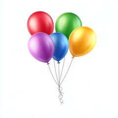 realistic colorful balloons isolated on white background