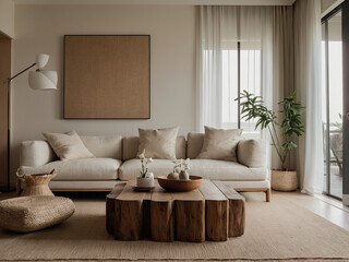 Modern living room design cozy apartment interior photography minimalist style bright natural light...