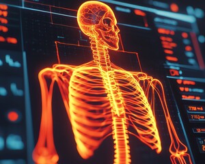 Ai medical system analyzing patient health info digital healthcare environment high-tech concept