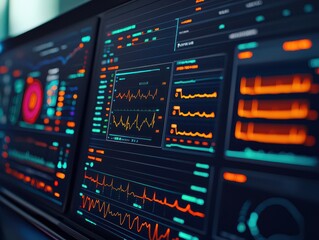 Medical dashboard displaying patient health info clinical environment gigapixel standard visualization