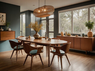Spacious modern dining room contemporary home interior design natural light warm atmosphere