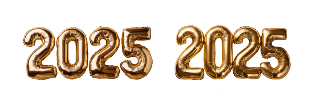 Golden foil balloon 2025 digit. 2025 foil balloon number