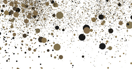 Euphoric Eruption: Magnificent 3D Illustration Showcasing Bursting gold Confetti