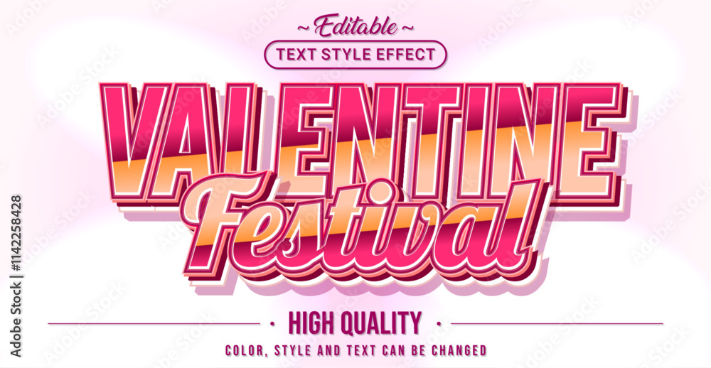 Poster editable text style effect - valentine festival text style theme.