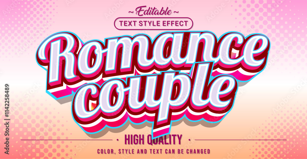Poster editable text style effect - romance couple text style theme.