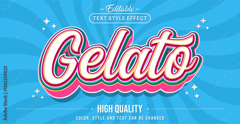 Poster editable text style effect - gelato text style theme.