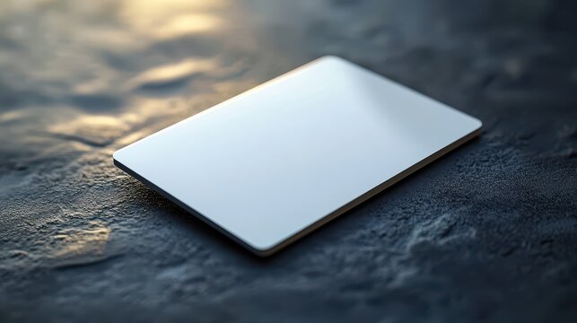 Bank card positioned upright on a white surface with soft lighting effects