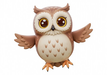 Fototapeta premium 3D Cartoon Owl Character