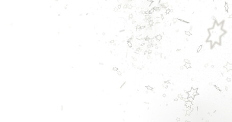 Stars - Banner with golden decoration. Festive border with falling glitter dust and stars.