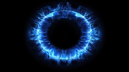 Abstract Blue Energy Circle with Flamboyant Design