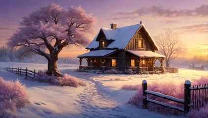 Cozy Cottage in a Winter Wonderland