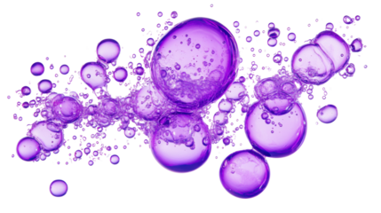 Purple bubbles, transparent background