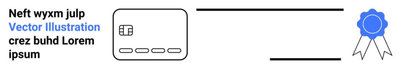 Business card with QR code and text, accompanied by a blue ribbon representing certification and quality. Ideal for business branding, professional identity, certification, quality assurance, digital