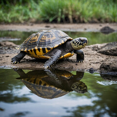Fototapeta premium turtle on the water