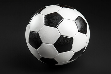 Naklejka premium Soccer Ball On Black Background