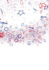 confetti - USA banner mockup with confetti confetti in American national colors. USA Presidents Day, American Labor day, Memorial Day, US election concept.