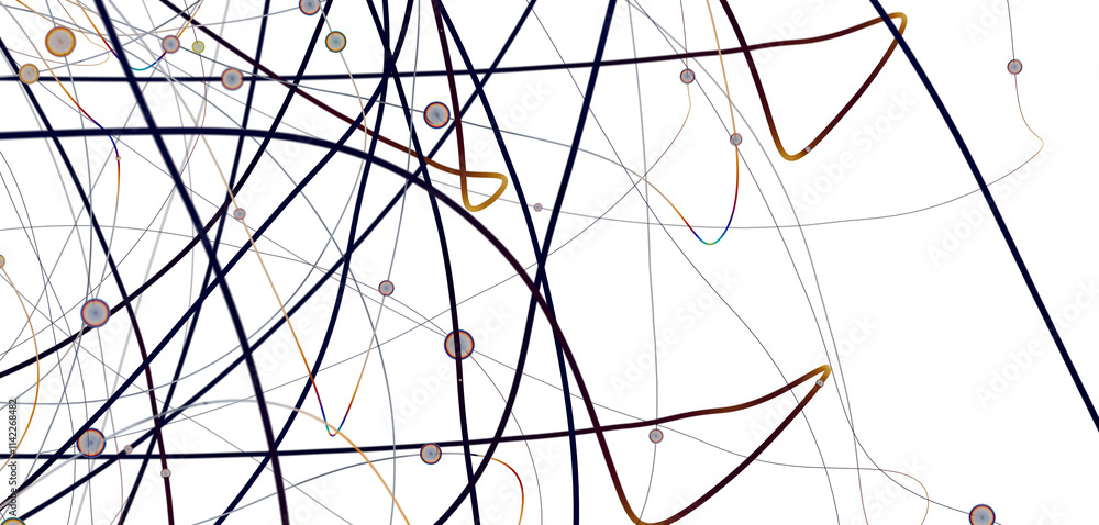 Fototapete Abstract network of physical devices on the Internet using a network connection