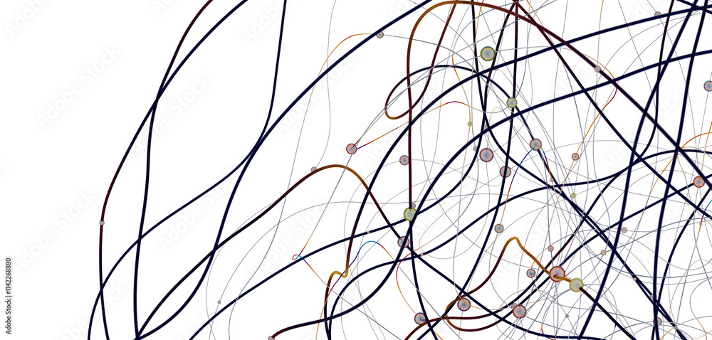 Fototapete Abstract network of physical devices on the Internet using a network connection