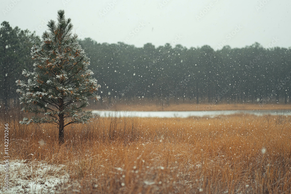 Wall mural Winter Forest Background