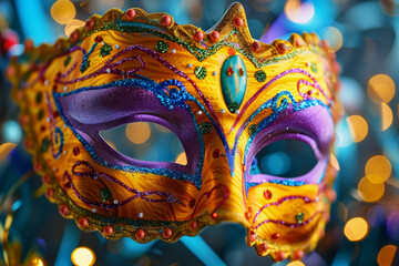 Beautiful greeting card with bright holiday composition for happy celebrate mardi gras