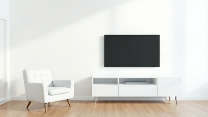 3d render of a modern living room with tv