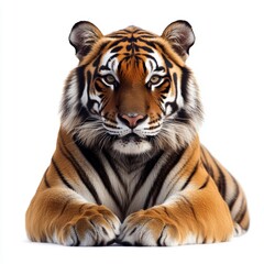 Naklejka premium tiger isolated on white background
