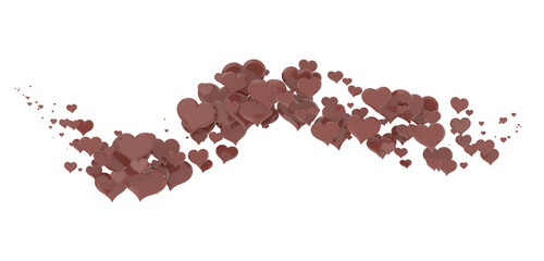 realistic isolated heart confetti on the transparent background for decoration and covering.