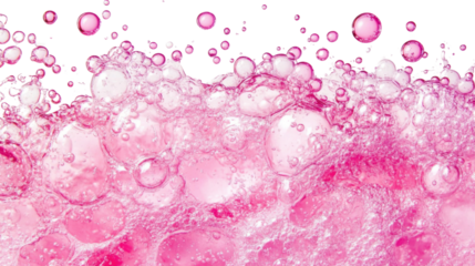 Pink bubbles, transparent background