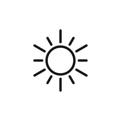 Sun line icon symbol simple design and illustration