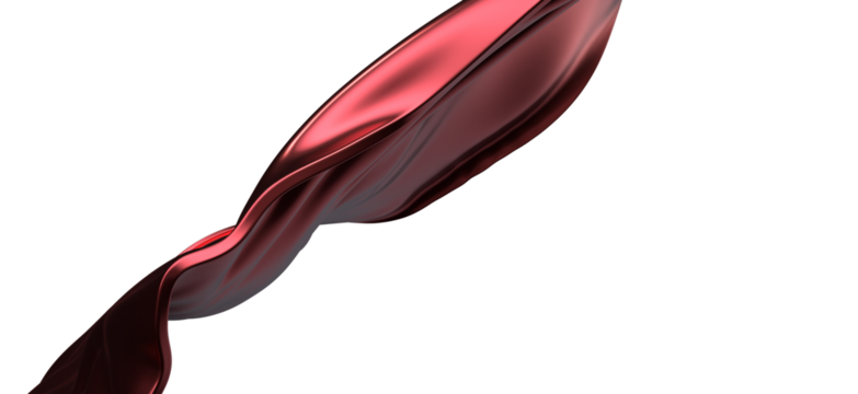 red wave silk satin fabric on white background for grand opening ceremony other occasion