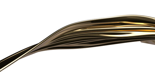 Abstract background of gold wavy silk or satin. 3d