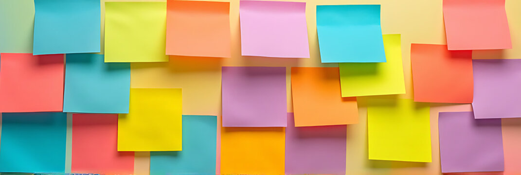 Vibrant team messaging takes place against a lively backdrop of colorful notepaper._00001_