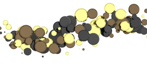 Glittering Spectacle: Captivating 3D Illustration of Glittery gold Confetti