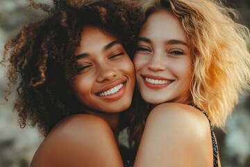 Person touching shoulder friend to encouragement, Generative AI