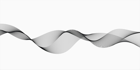 Abstract vector modern background with grey wavy lines and particles. EPS10.