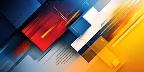 Abstract geometric design with vibrant colors and dynamic lines.