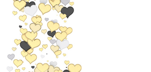 Falling red and pink hearts isolated on transparent background. Valentine’s day design.