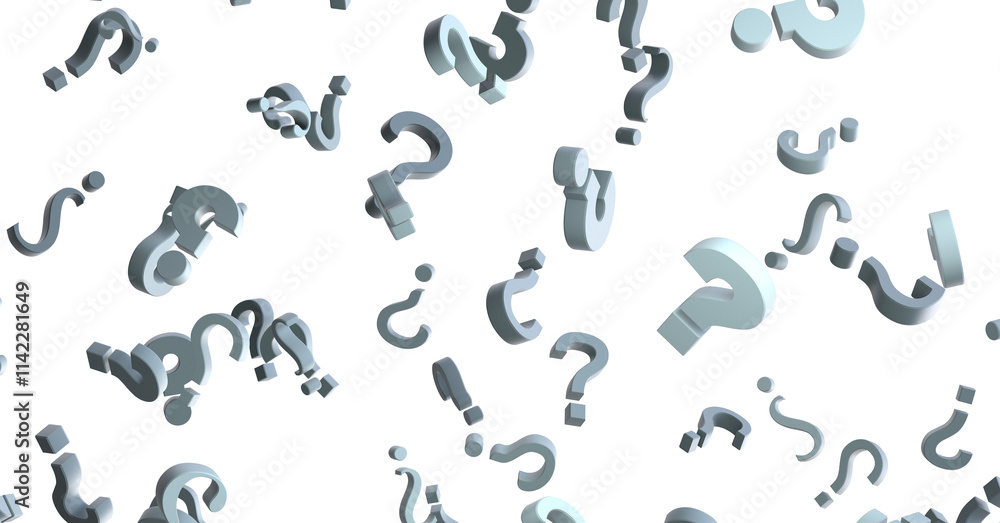 Poster Infinite question marks, original 3d rendering