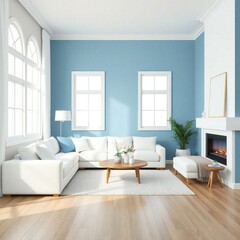 modern living room with fireplace