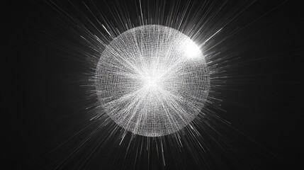 A holographic globe emitting a network of binary connections radiating outward, front view, symbolizing digital innovation and communication, cybernetic tone, Monochromatic Color Scheme 