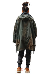 Stylish Person in Camouflage Jacket and Sneakers