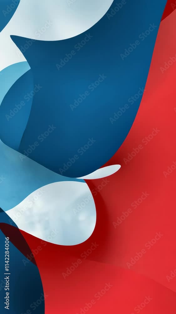 Poster abstract design featuring bold colors and smooth curves in a dynamic composition