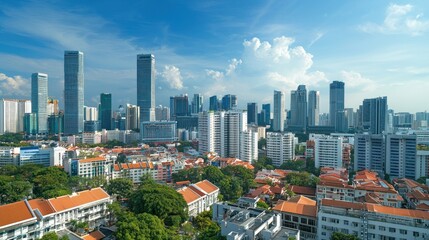 Fototapeta premium A thriving cityscape with skyscrapers, representing a stable economy.